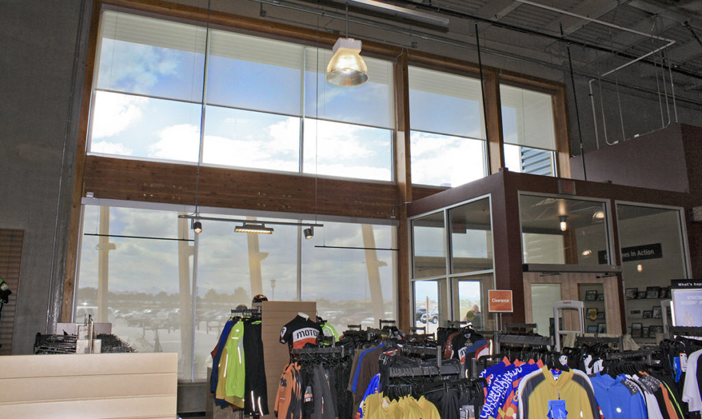 InsolRoll solar shades in a retail store