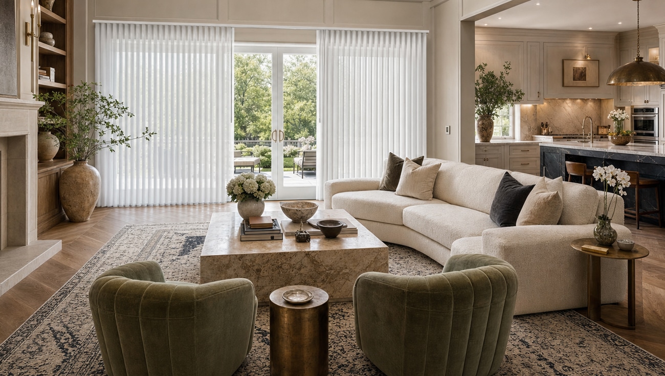 Norman SmartDrape on a sliding door in a living room